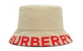 Burberry Logo-Print Reversible Bucket Hat Honey/Red