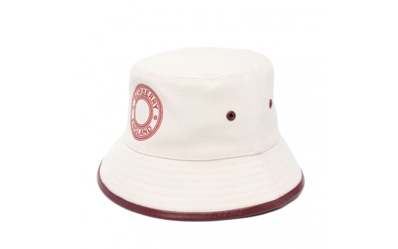 Burberry Womens Logo Print Bucket Hat Natural