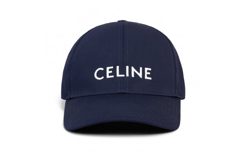 Celine Cotton Baseball Cap Navy