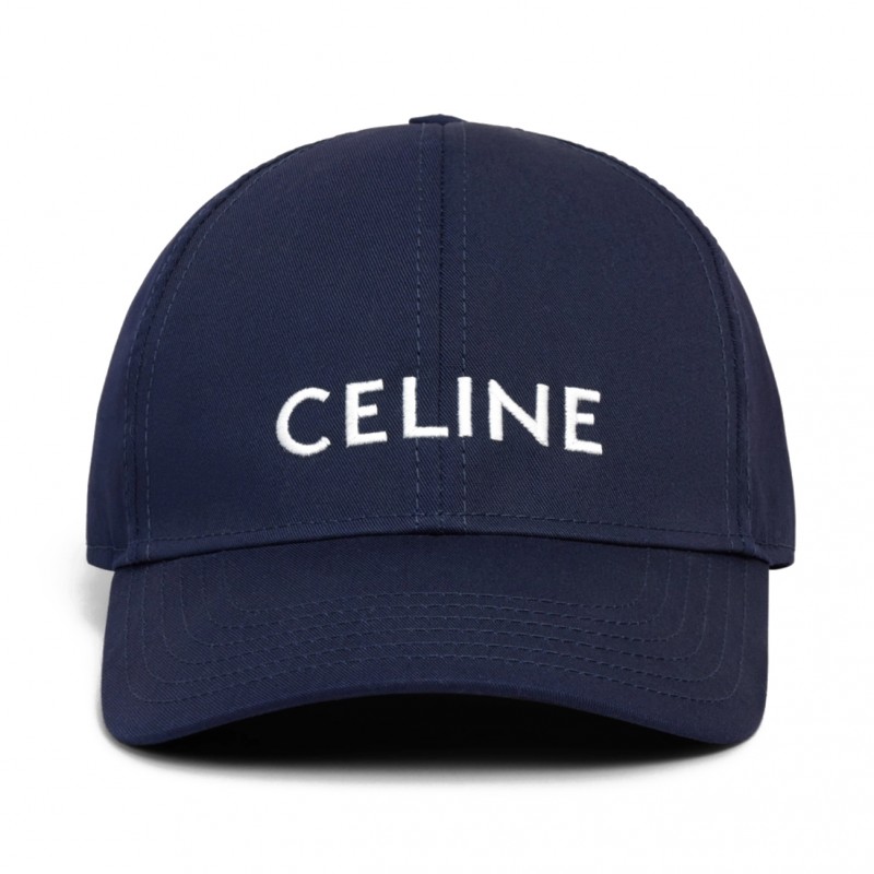 Celine Cotton Baseball Cap Navy