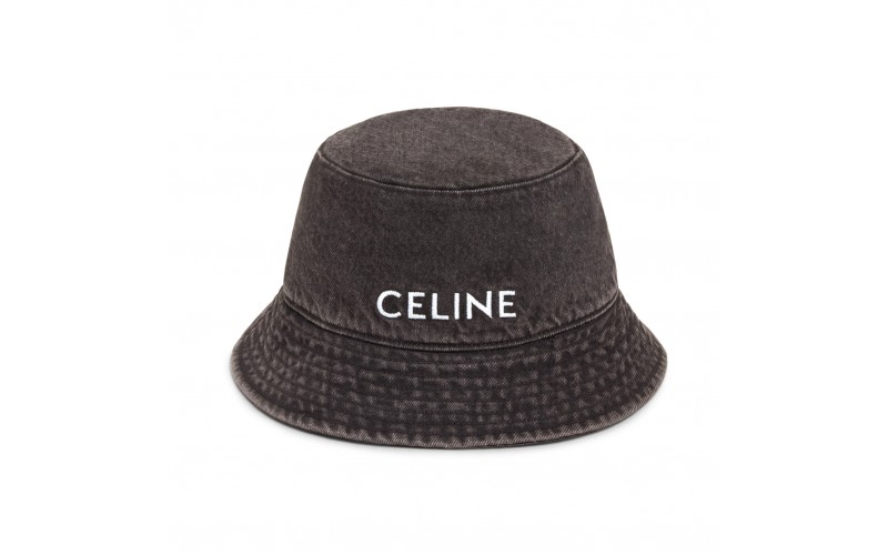 Celine Denim Bucket Hat Black