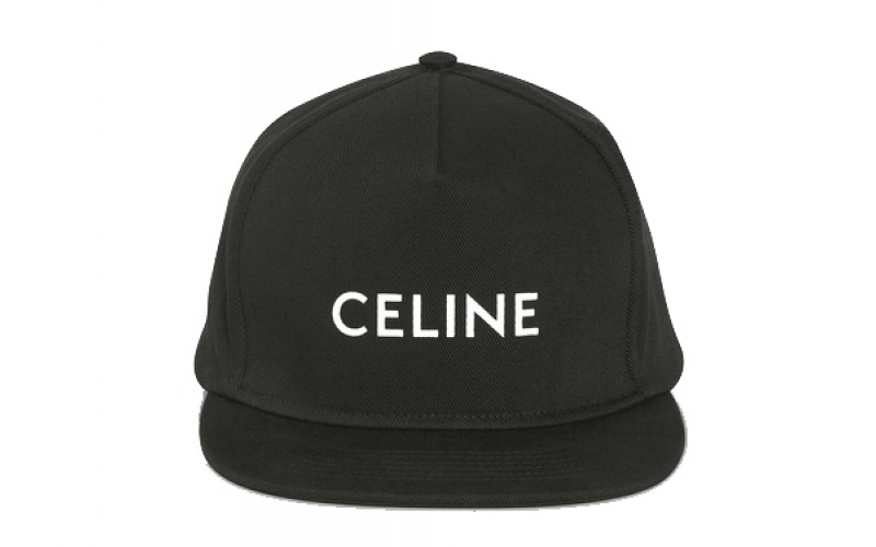 Celine Snapback Cotton Cap Black