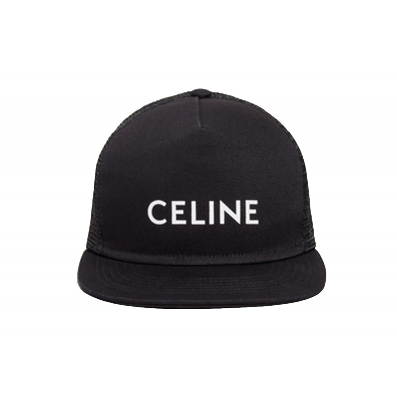 Celine Snapback Mesh Cap Black