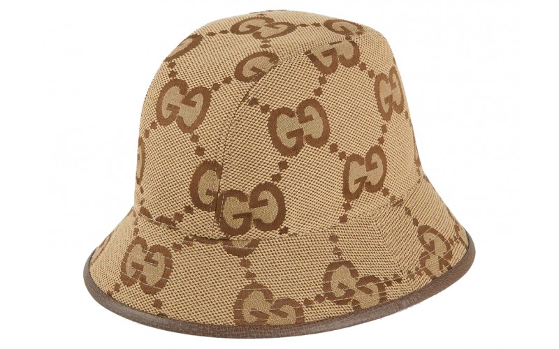 Gucci Jumbo GG Canvas Bucket Hat Camel/Ebony