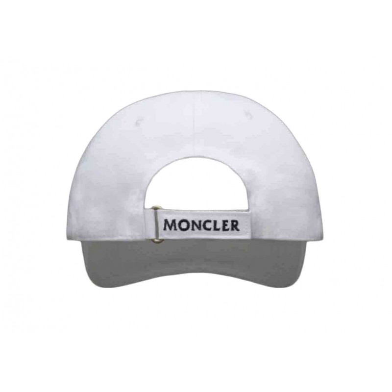 Moncler Logo Embroidered Baseball Cap Silk White