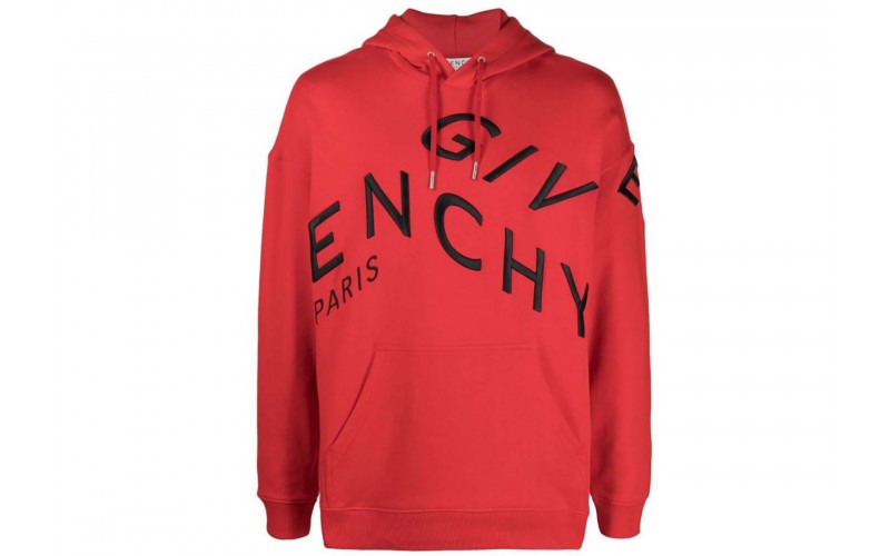 Givenchy Refracted Embroidered Logo Hoodie Red/Black
