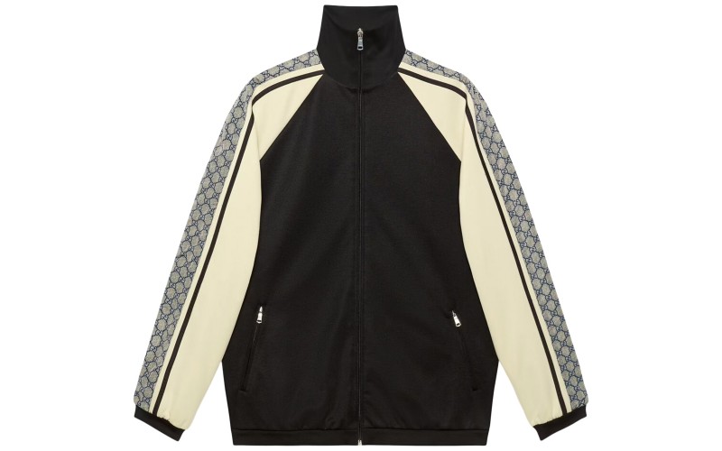 Gucci Oversize Technical Jersey Jacket Black/Ivory