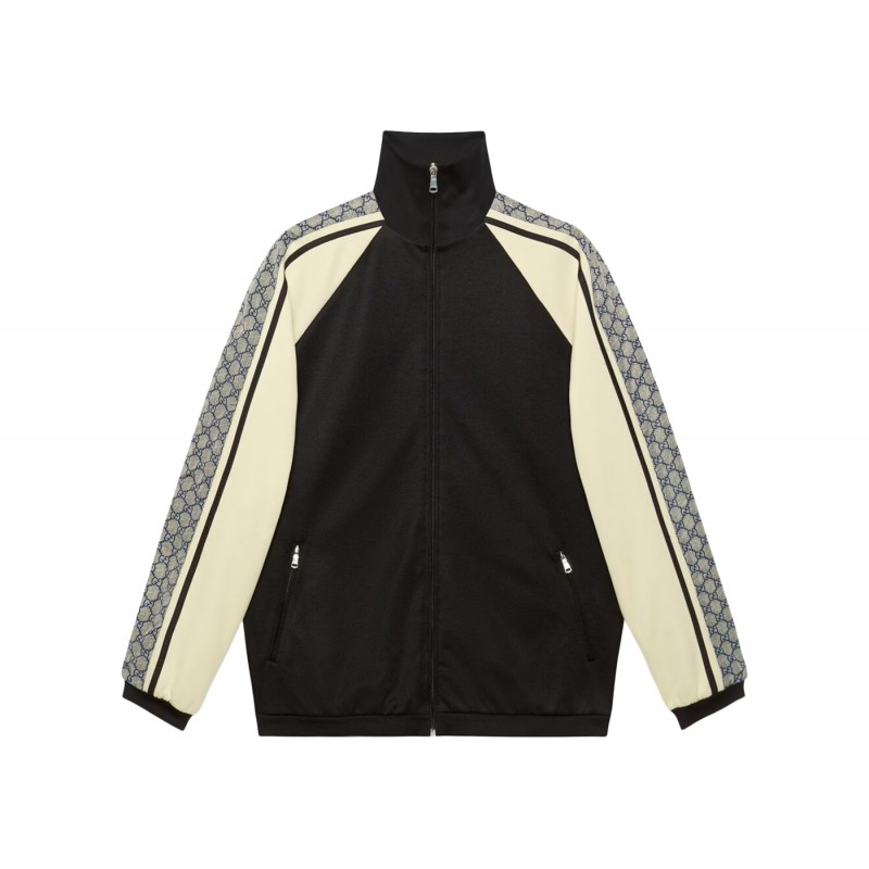 Gucci Oversize Technical Jersey Jacket Black/Ivory