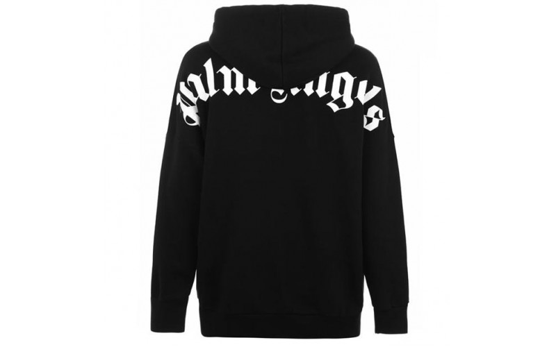 Palm Angels Over The Head Logo Hooded Sweatshirt Black