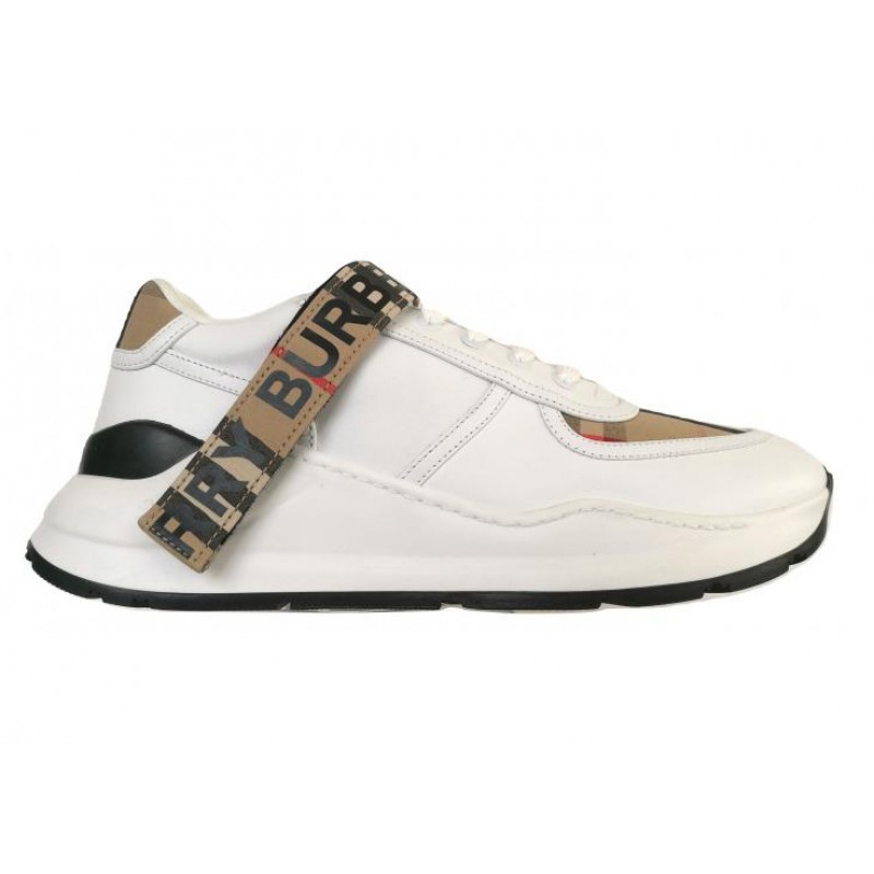 Burberry Vintage Check Leather Beige White