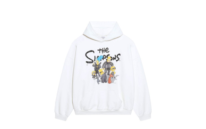 Balenciaga x The Simpsons Womens Wide Fit HoodieWhite