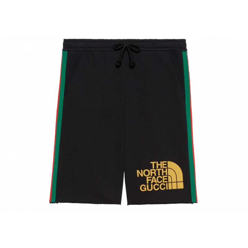 Gucci x The North Face Web Print Cotton Shorts Black