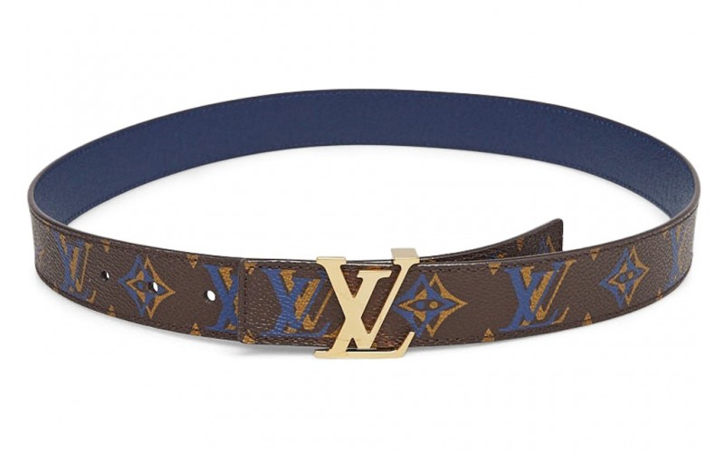 Louis Vuitton Belt LV Initiales Reversible Monogram Rainbow Brown/Blue
