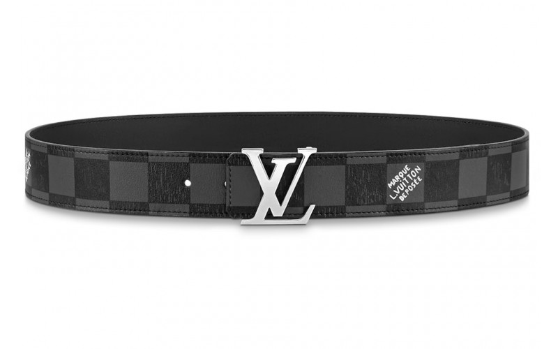 Louis Vuitton LV Initials 40mm Reversible Belt Damier Graphite Black