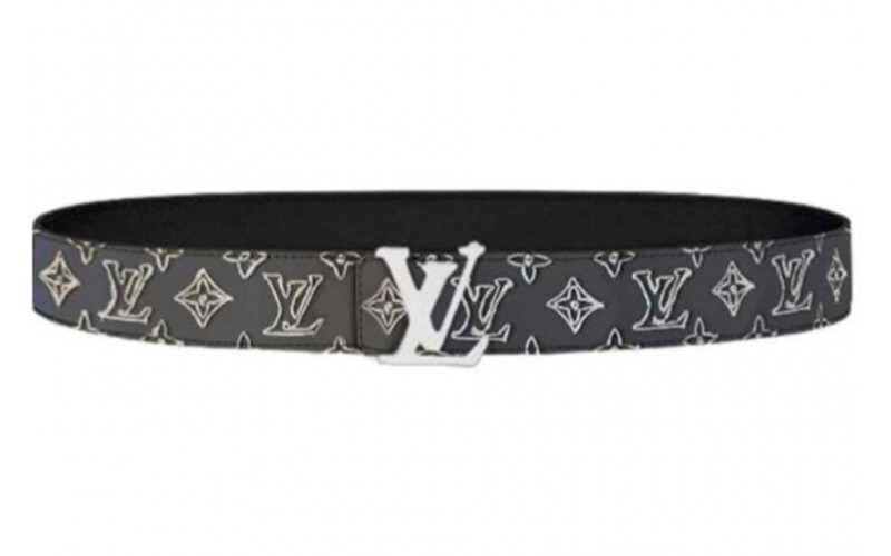 Louis Vuitton LV Shape Belt Embroidered 40MM Grey