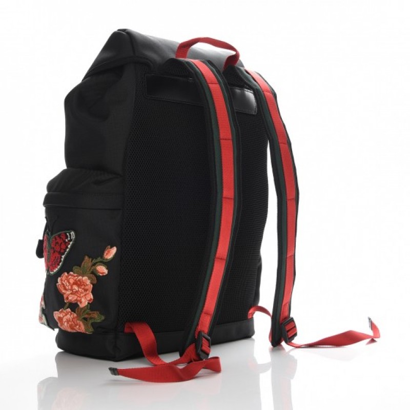 Gucci Backpack Techno Canvas Embroidered Tiger Black