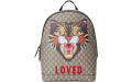 Gucci GG Supreme Angry Cat Backpack Monogram GG Embroidered Cat Beige/Black/Multicolor