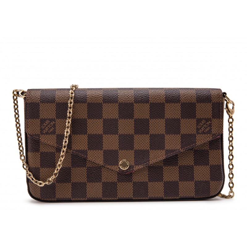 Louis Vuitton Pochette Felicie Damier Ebene (Without Accessories) Red Lining