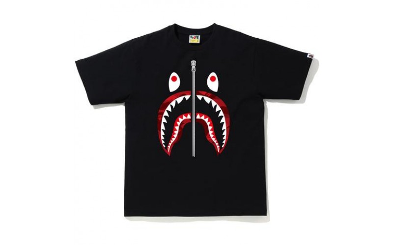 BAPE Color Camo Shark T-Shirt (SS20) Black/Red