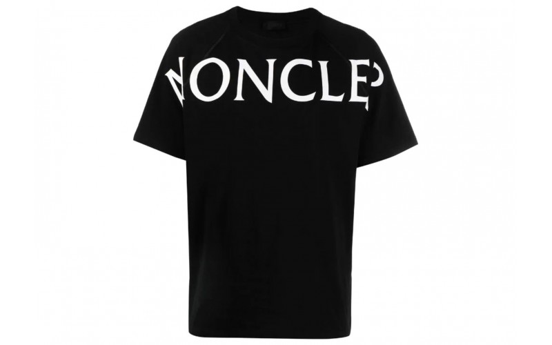 Moncler Oversize Logo Print T-shirt Black