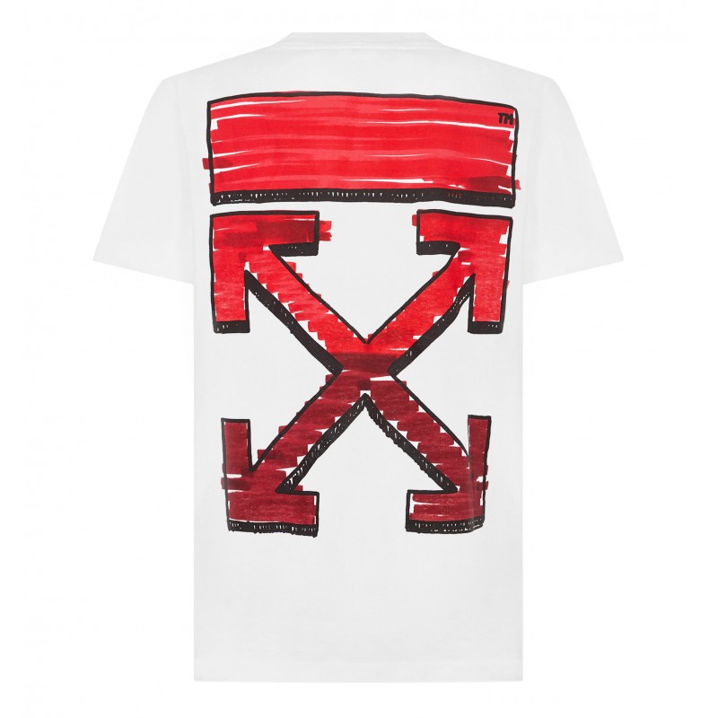 Off-White Slim Fit Marker Arrow T-Shirt T-shirt White Red