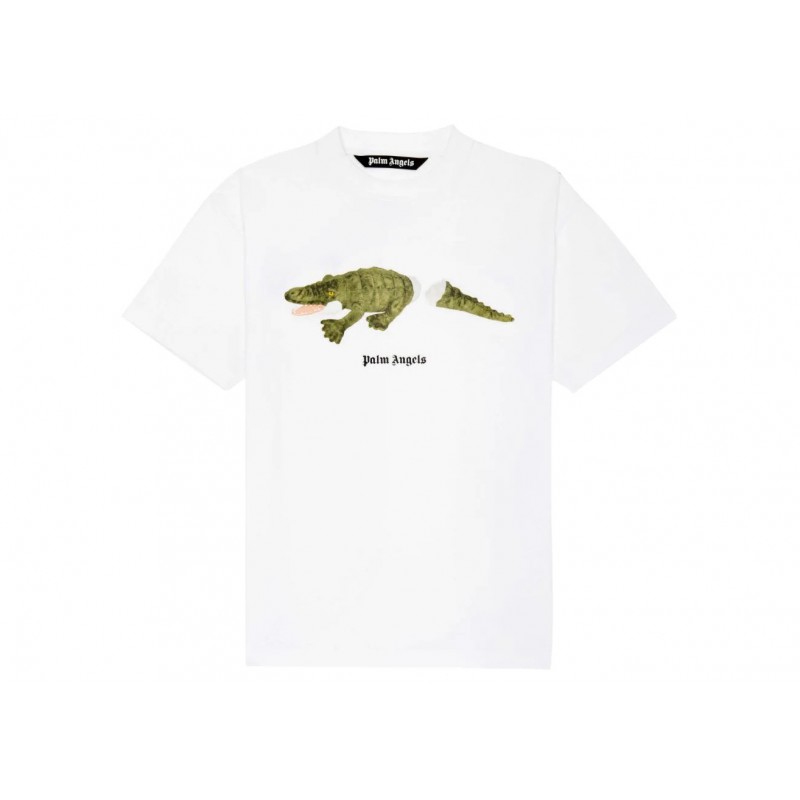 Palm Angels Crocodile Print T-shirt White